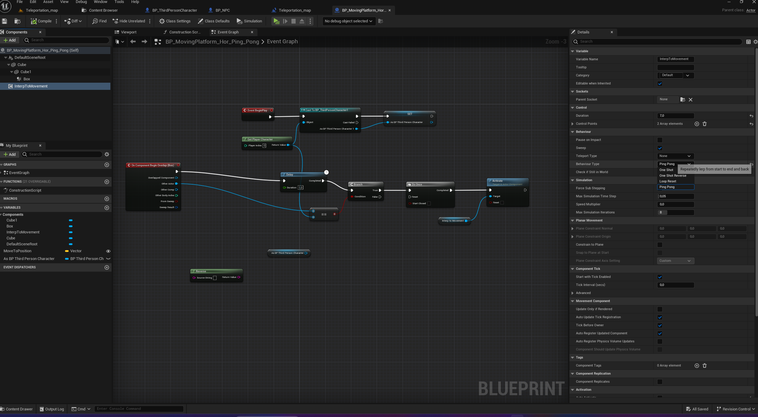 Moving platform blueprint
